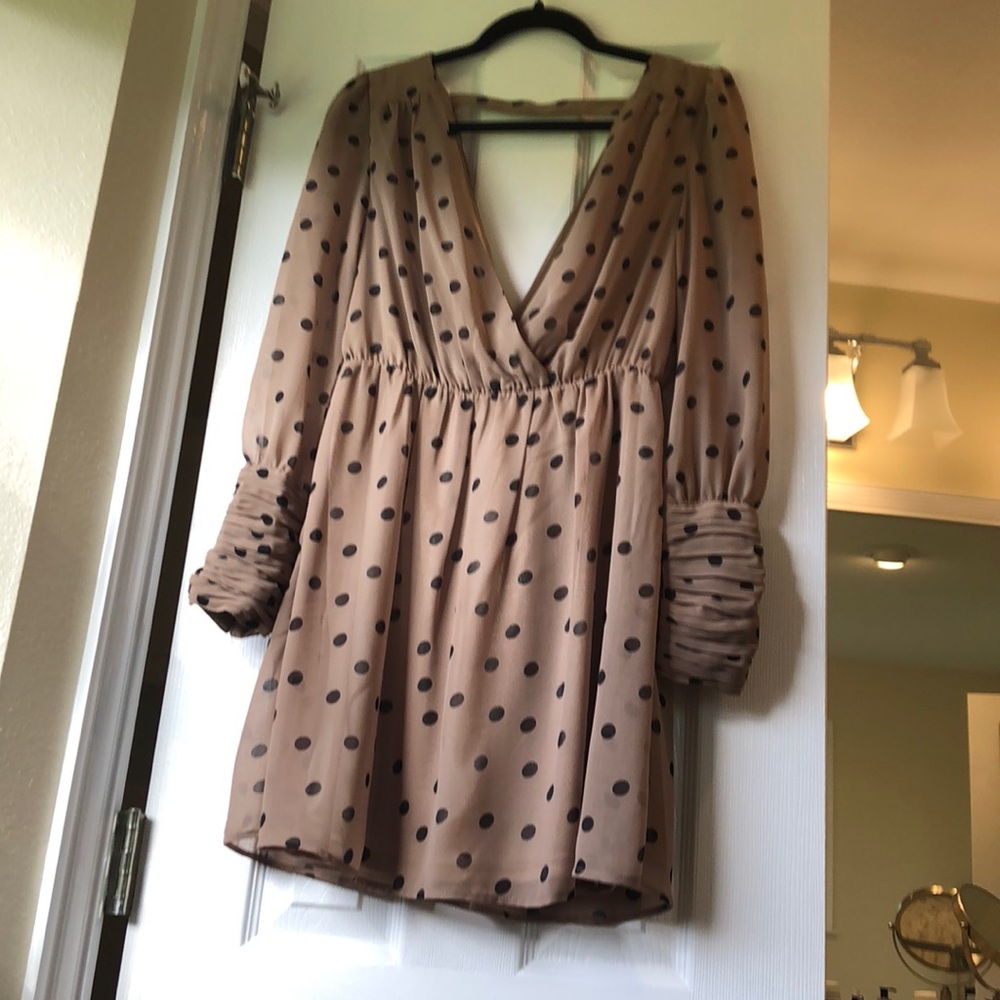Polka Dot Deep V Dress